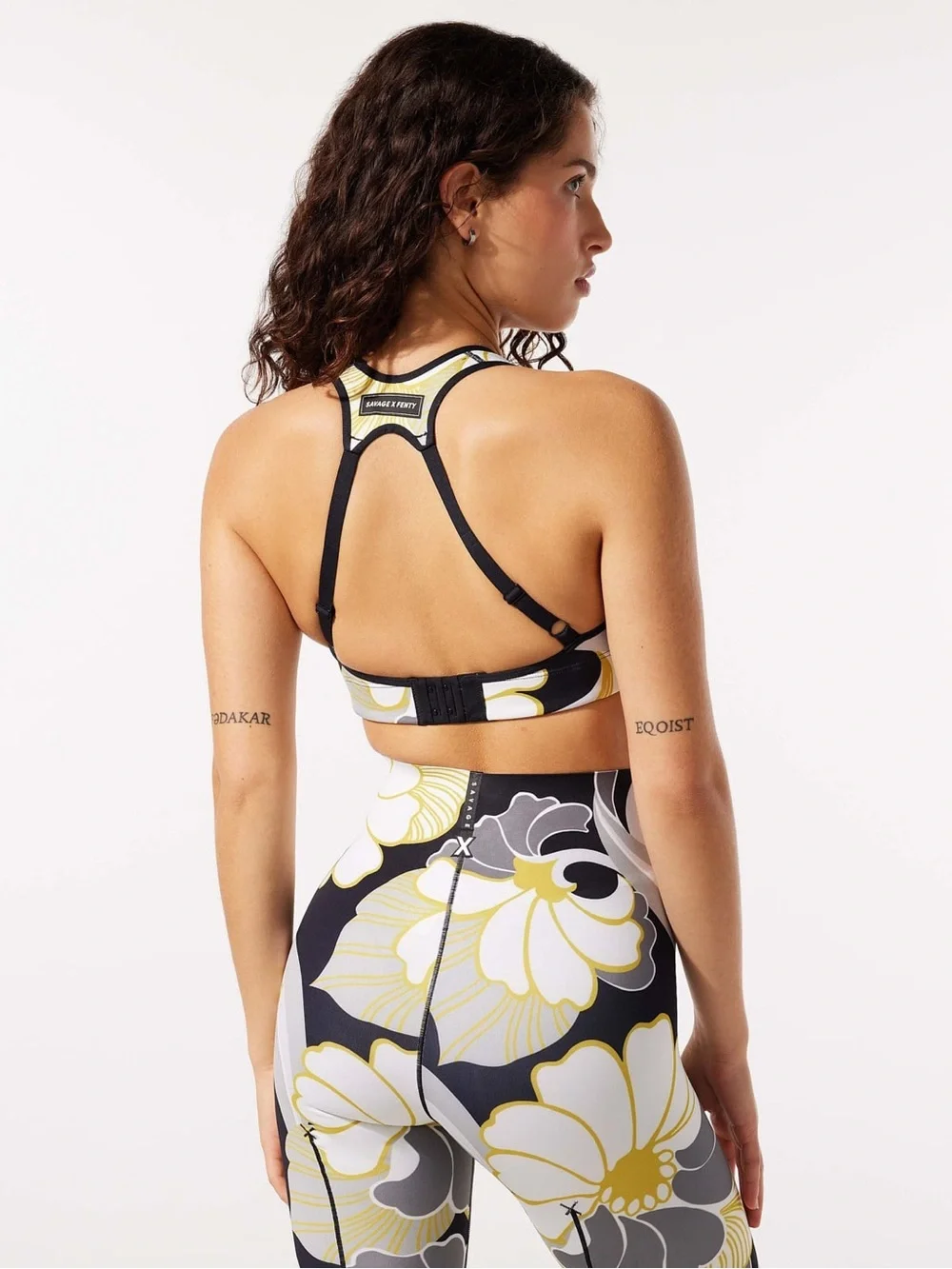 Savage Fenty High-Neck Cutout Sports Bra - Black, WhiteYellow Floral sz XL NWT